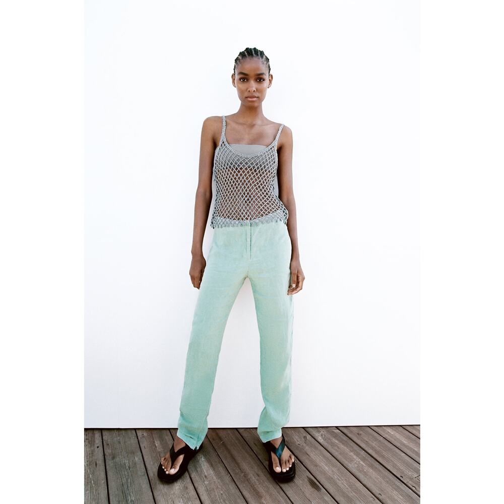 ZARA linen pants with slits limited edition